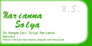 marianna solya business card